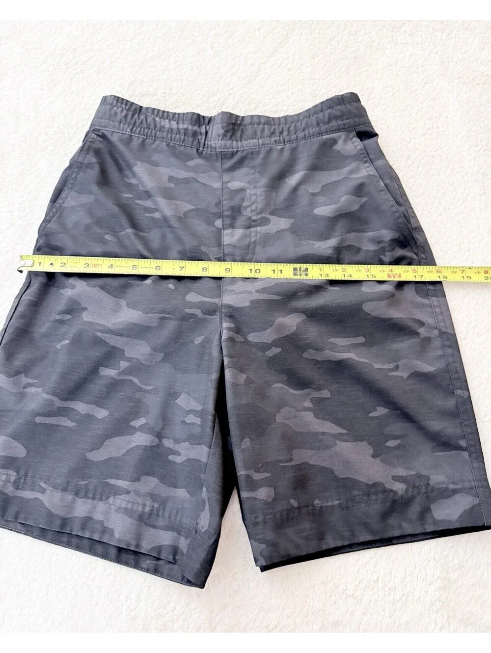 Wave Zone Swim Trunks Men S Gray Camo Board Shorts Lined Drawstring
